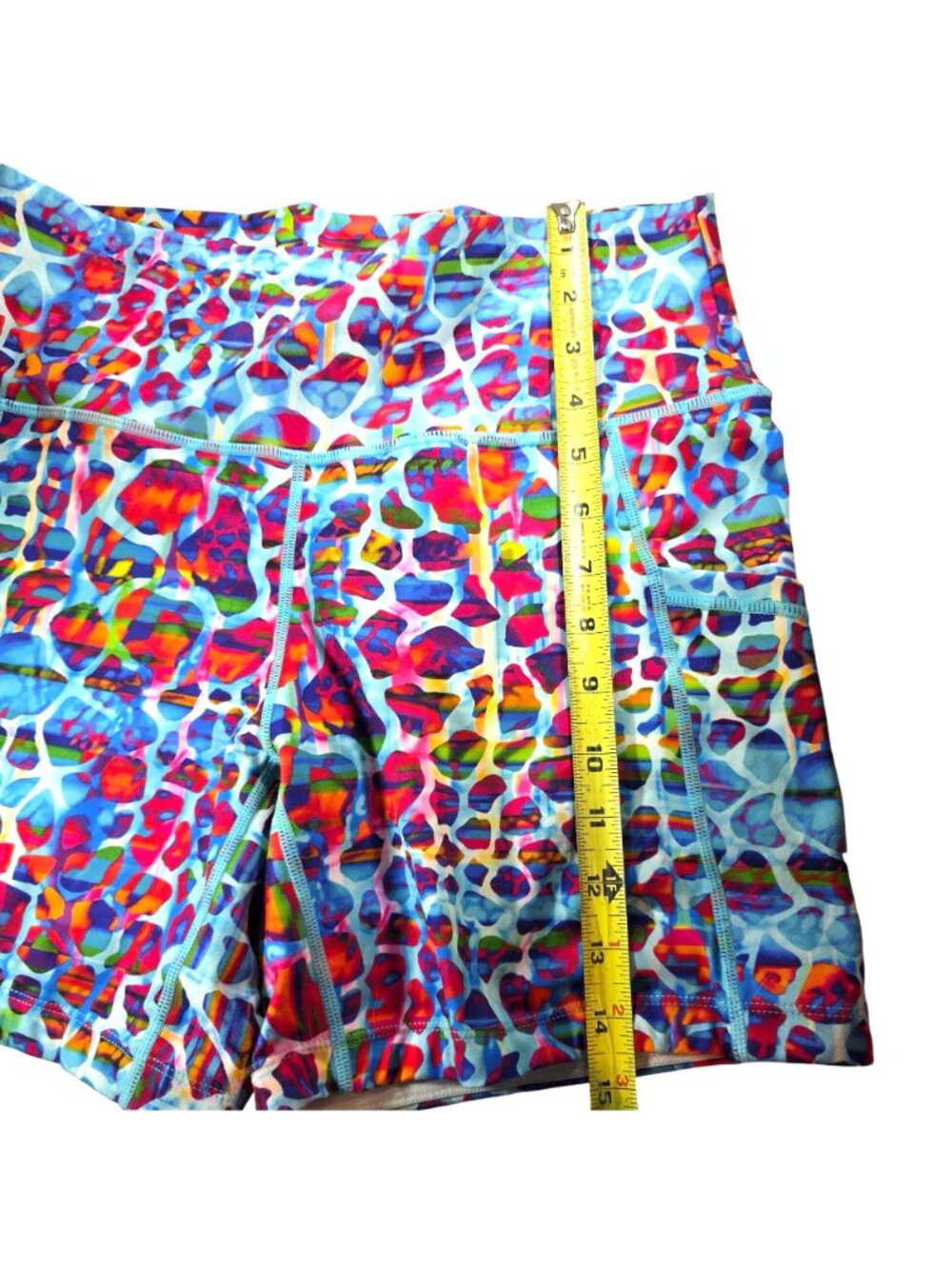 CVG Shorts Rainbow Giraffe Animal Exotic Activewear Workout Medium Womens - Picture 5 of 5